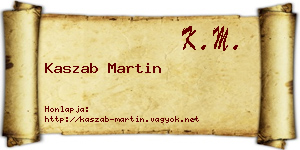 Kaszab Martin névjegykártya