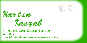 martin kaszab business card